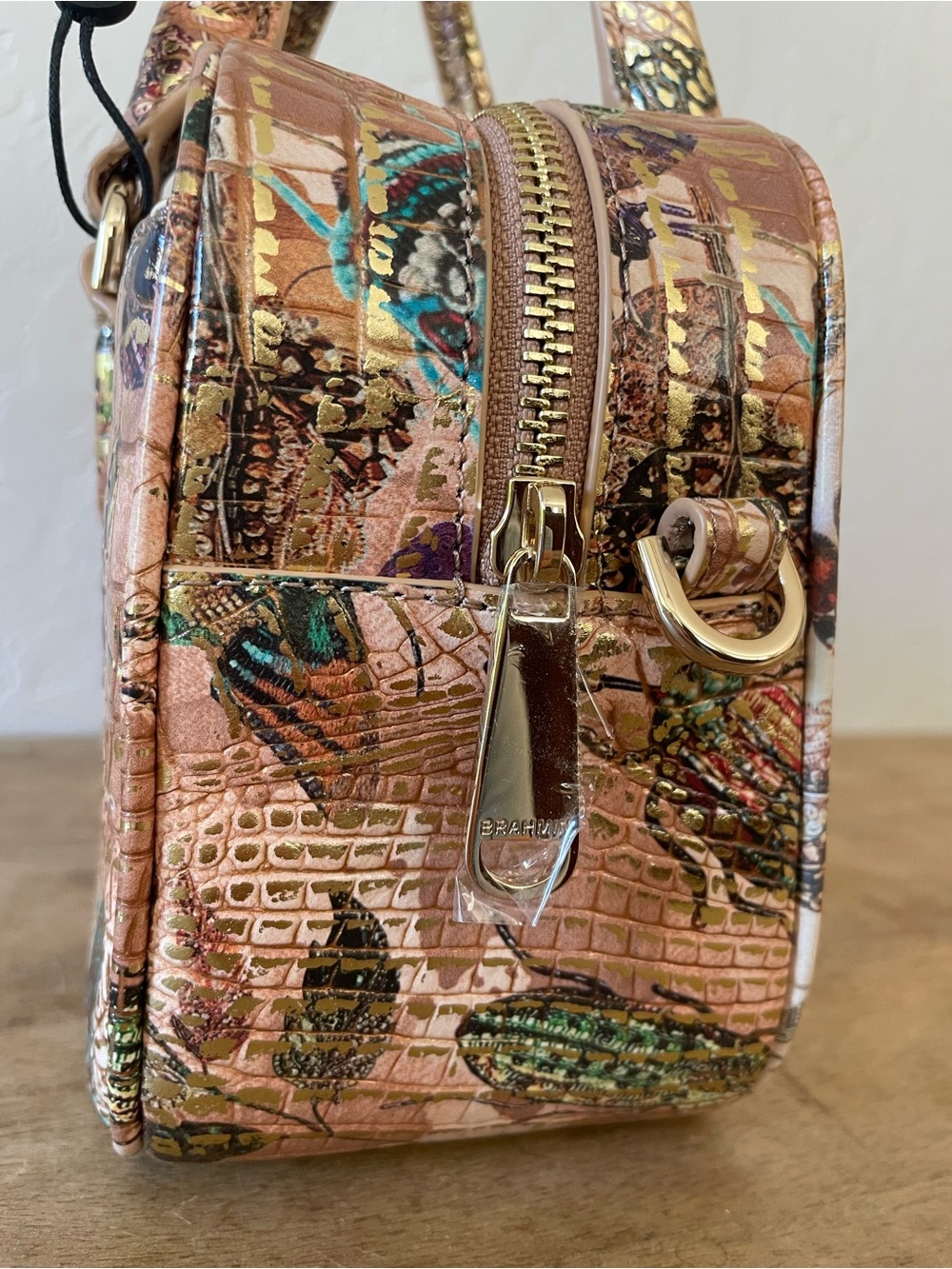 Brahmin Mara Mini Satchel Hill Garden Embossed Leather Butterfly Crossbody - Picture 3 of 15